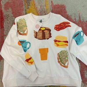 NWT!! Queen Of Sparkles Breakfast Sweatshirt